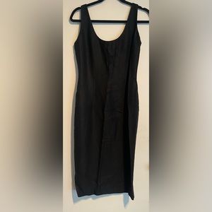 Vintage Christian Dior Black Midi Sheath Dress. Simple and Elegant!